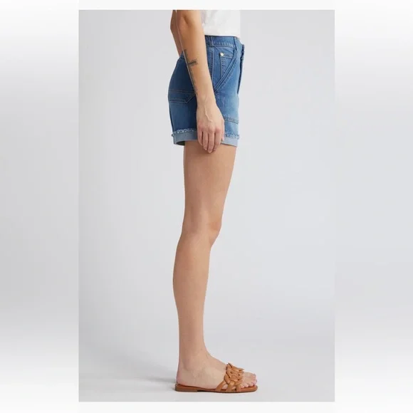 Wit & Wisdom Ab Solution Patch Pocket High Waist Denim Jean Shorts size 8 NWT - Picture 3 of 4